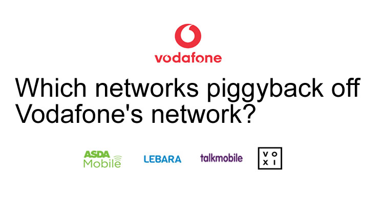 Which networks piggyback off Vodafone's network?